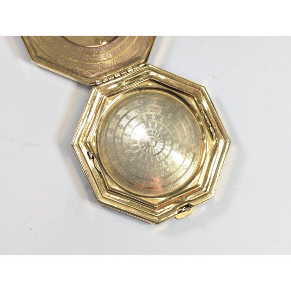 1920s Baby Blue Guilloche Enamel Compact, Fancy powder, rouge & mirror compact, - Picture 9 of 16